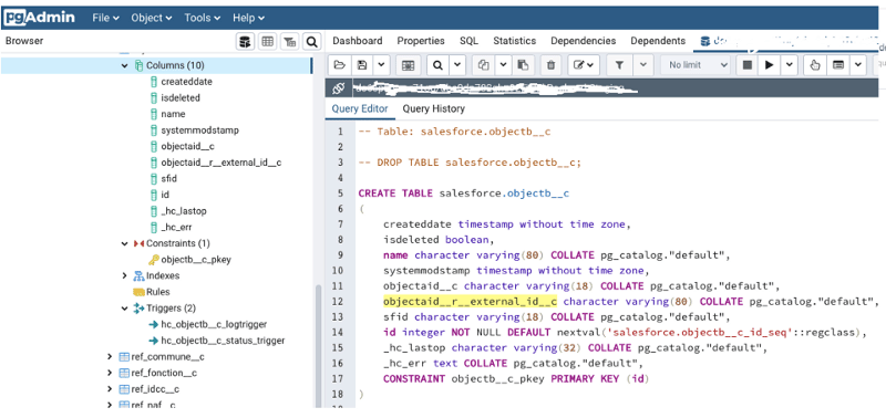 Heroku connect adds column to table structure