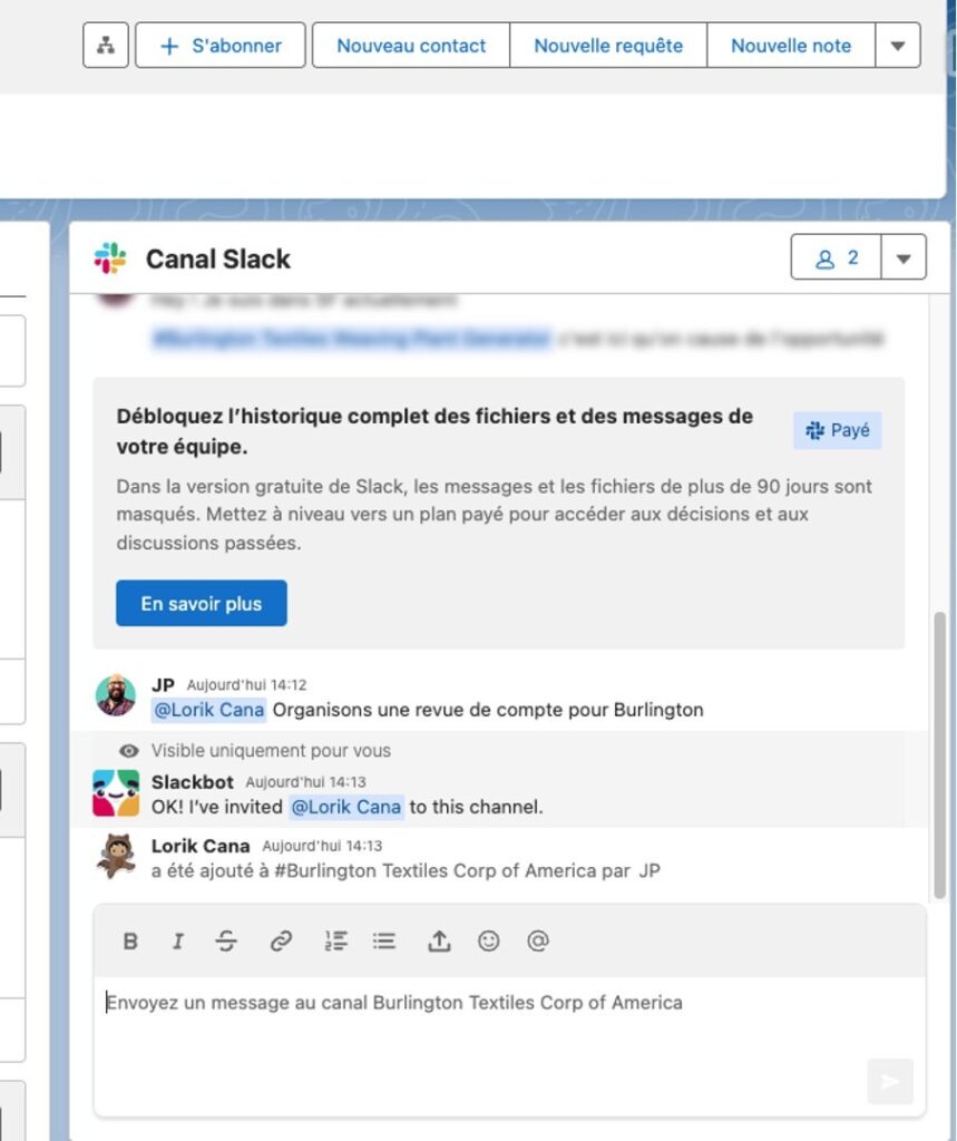 Conversation dans Salesforce